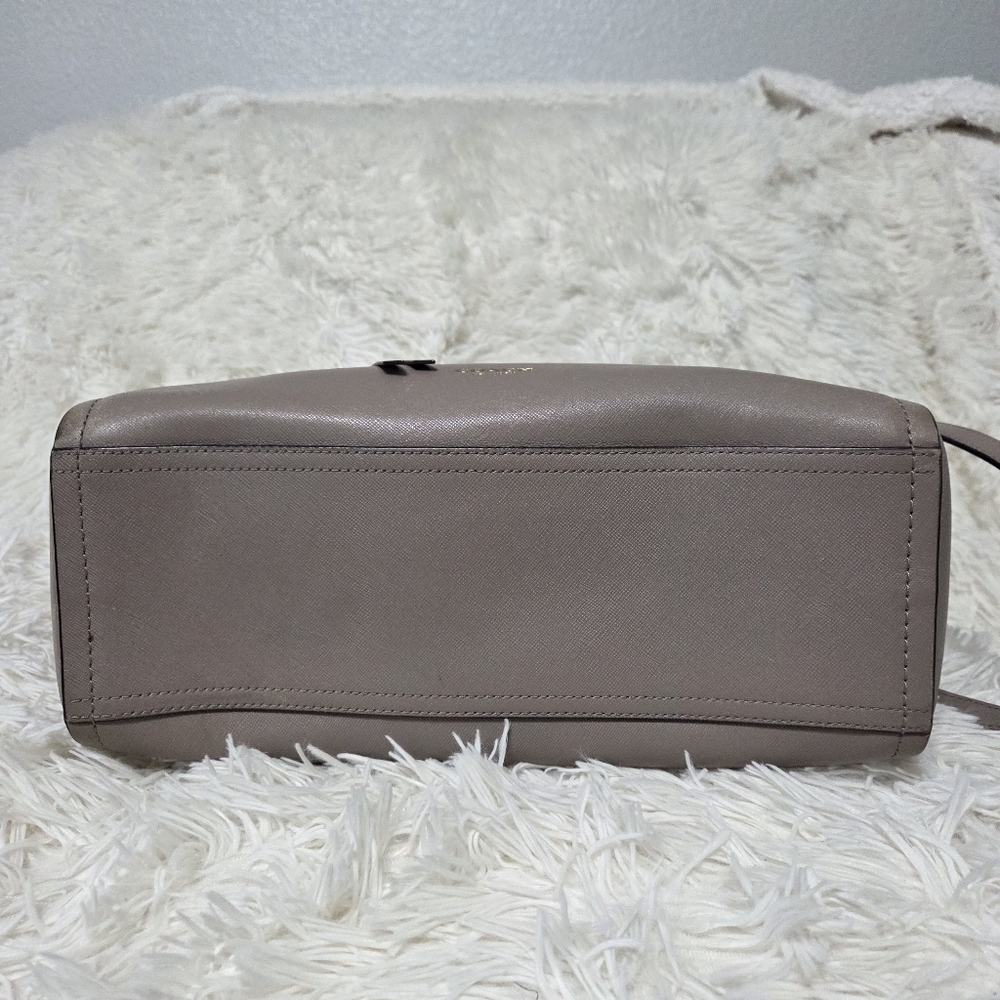 Coach Bleeker Saffiano Riley Carryall Large Crossbody Bag Taupe #30149 - Picture 6 of 16